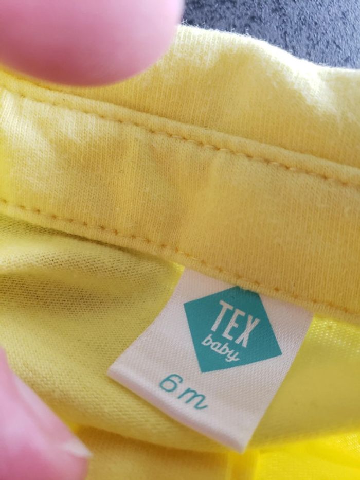 Polo manches courtes jaune tex 6 mois - photo numéro 2