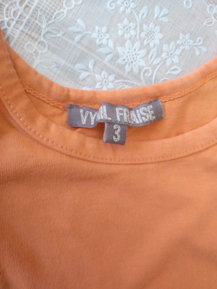 Tee-shirt orange 3 ans - photo numéro 4