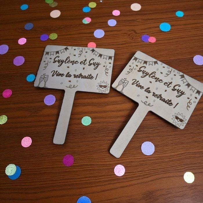 Lot de 4  Pancartes  pour jeu de mariage,  retraite,  anniversaire - photo numéro 2