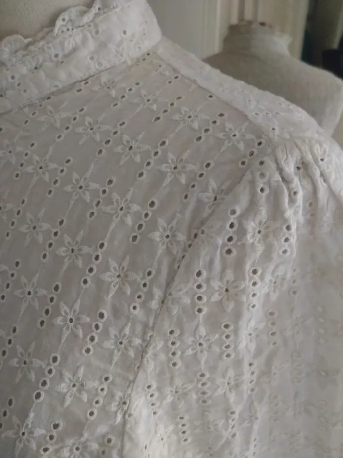 Blouse chemisette blanche stylé rétro Lovie & co t 38 m - photo numéro 5