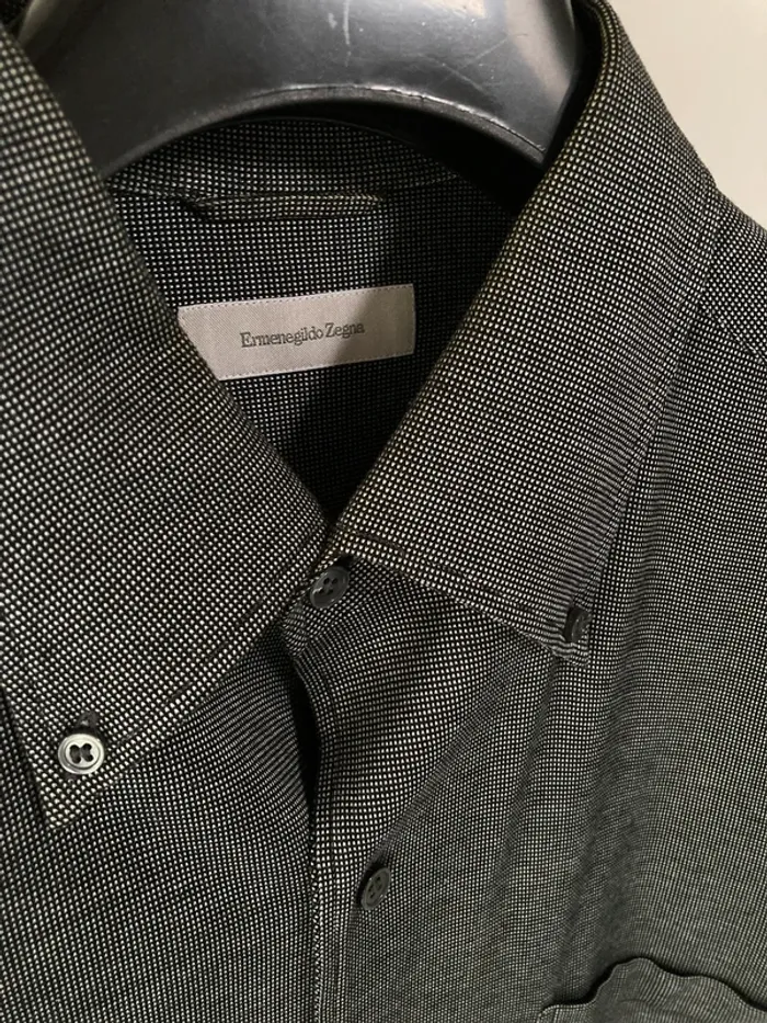 Superbe chemise gris foncé Ermenegildo zegna || coton || XL - photo numéro 3