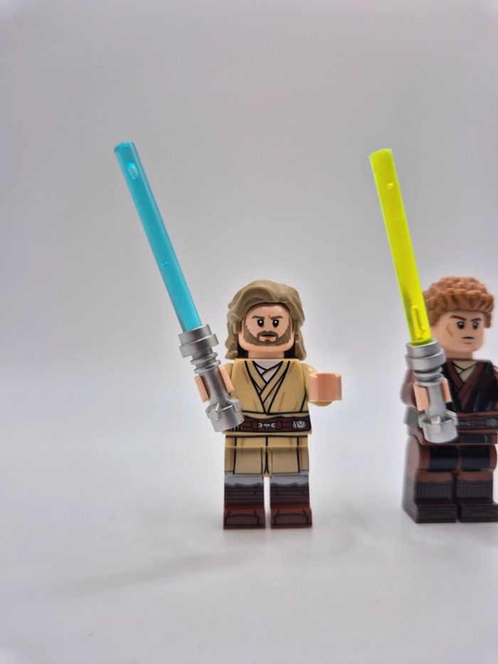 Figurines type lego custom Jedi Anakin Skywalker et Obiwan star wars - photo numéro 2