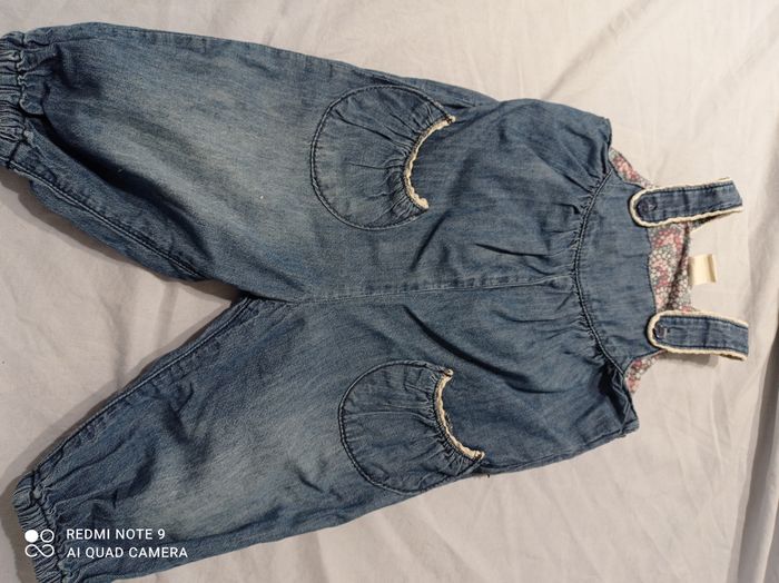salopette jean bleu de H&M 4 mois réf R59 C3