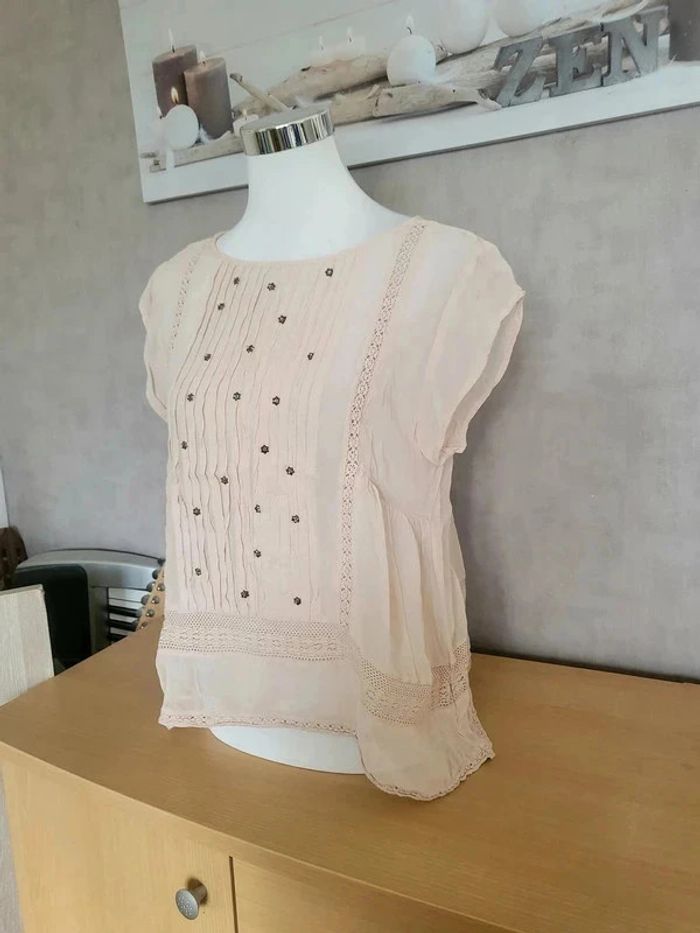 Magnifique blouse vieux rose Taille S - photo numéro 2
