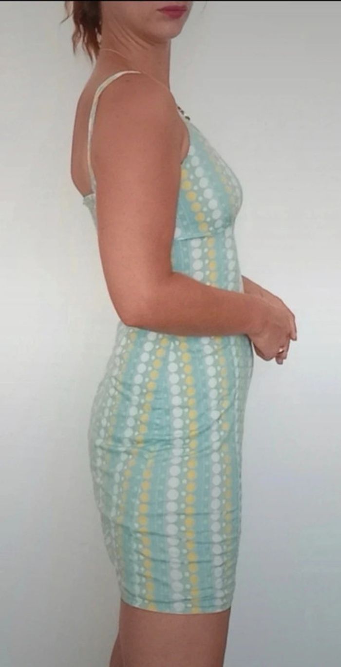 Mini robe d ete moulante menthe taille 36 - photo numéro 3