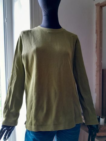 Pull vert pomme en coton taille S oversize col rond