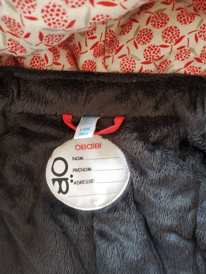 Manteau bébé fille 6 mois Obaïbi - photo numéro 4