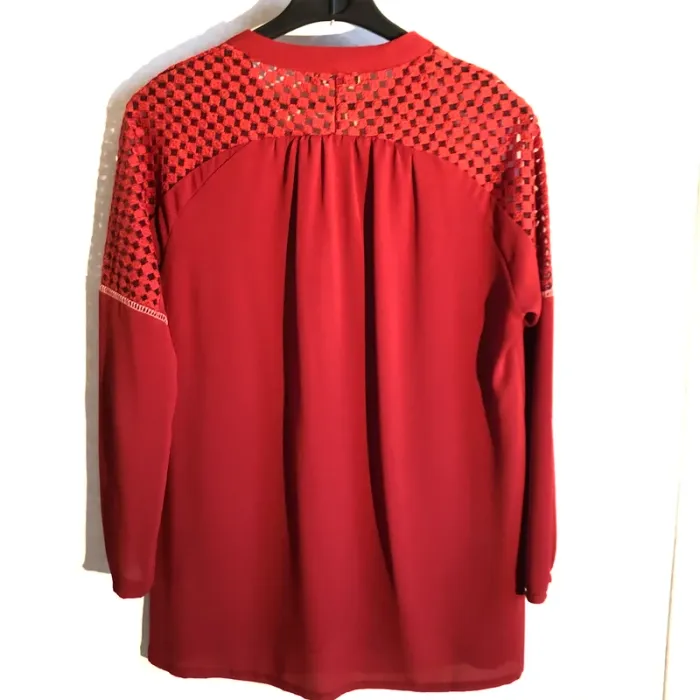 Blouse dentelle AKOZ rouge taille 40 - photo numéro 4