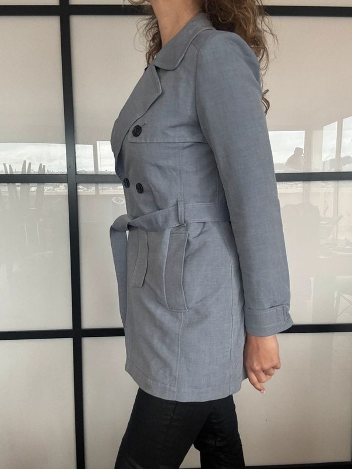 Superbe trench IKKS bleu gris 38 - photo numéro 3