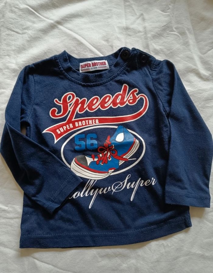 T-shirt manches longues bleu - photo numéro 2