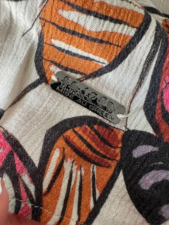 Blouse bariolée à fleurs beige crème et multicolore Mise au Green T1 38 M - photo numéro 8