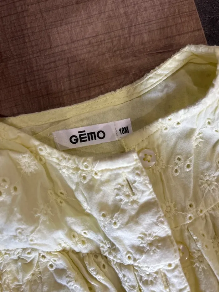 Combinaison longue avec manches courtes bebe fille, 18 mois, jaune,gemo - photo numéro 2