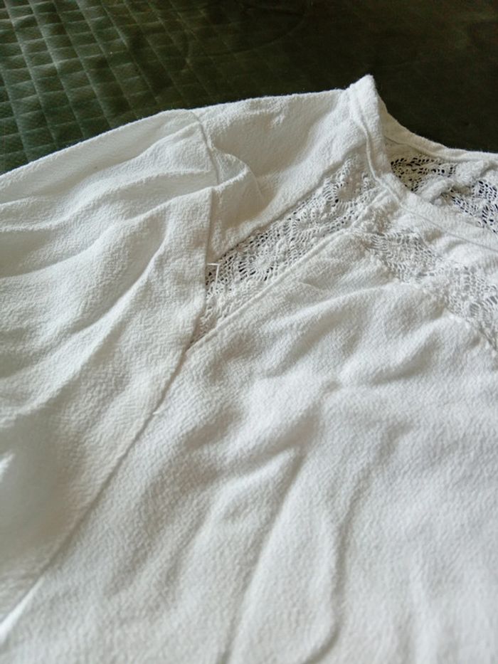 Blouse légère manches pagodes 3/4 avec plis et dentelle blanche femme S bonibo - photo numéro 20