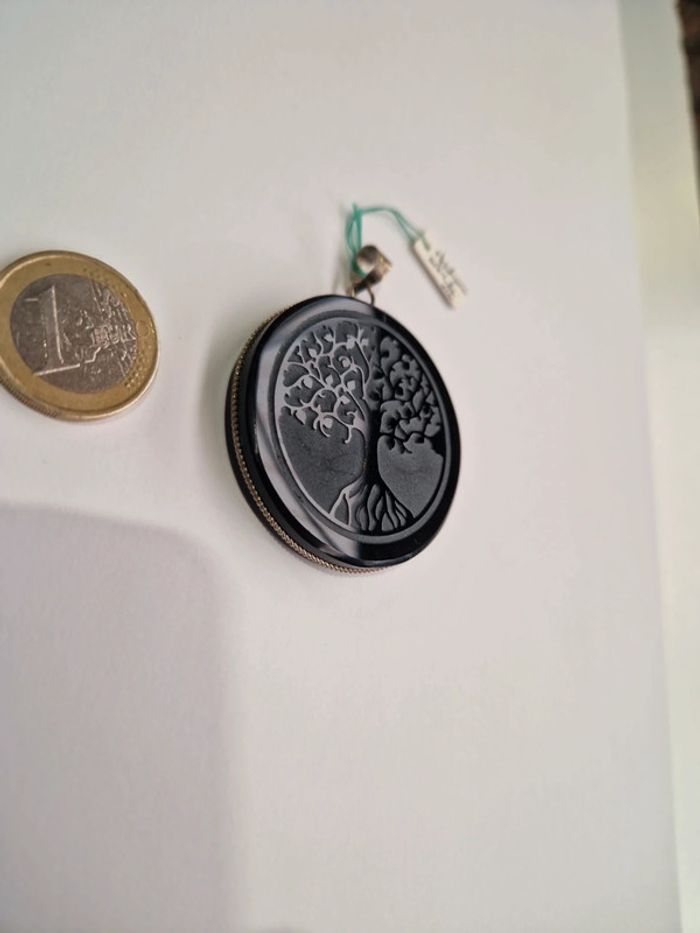 Pendentif obsidienne noire arbre de vie - photo numéro 2