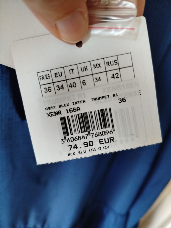 Robe tunique blouse fluide manches longues femme bleu roi bleu intense (Naf Naf) - photo numéro 3