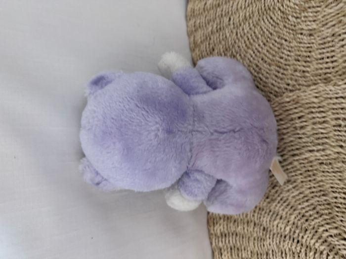 Ancienne peluche ours bleu jaune vert rose - photo numéro 3