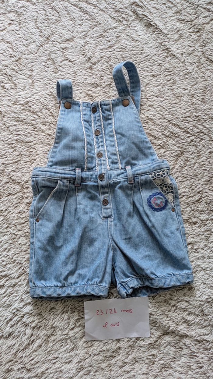 Salopette short en jeans 24 mois