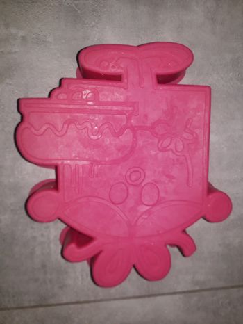 Grand moule a gâteau silicone rose Madame Monsieur 28 x 26 cm