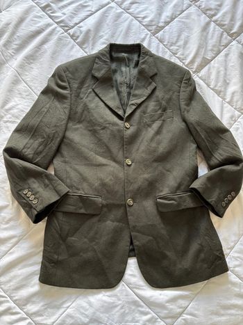 Veste type blazer vintage ajustée pure laine woolmark vert foncée épaulette vintage 90s Canda XS/S