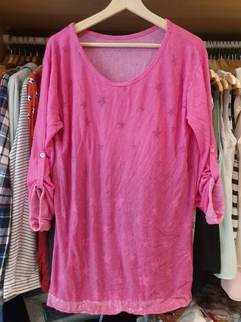 Blouse ample etoiles fushia