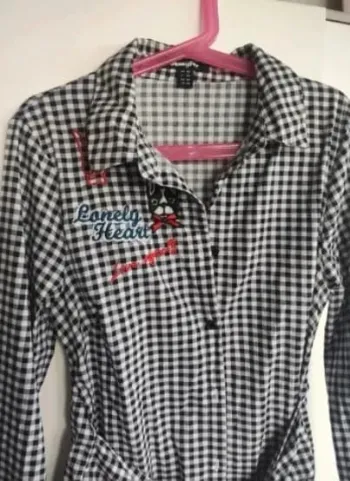 Jennyfer Robe tablier vichy XS