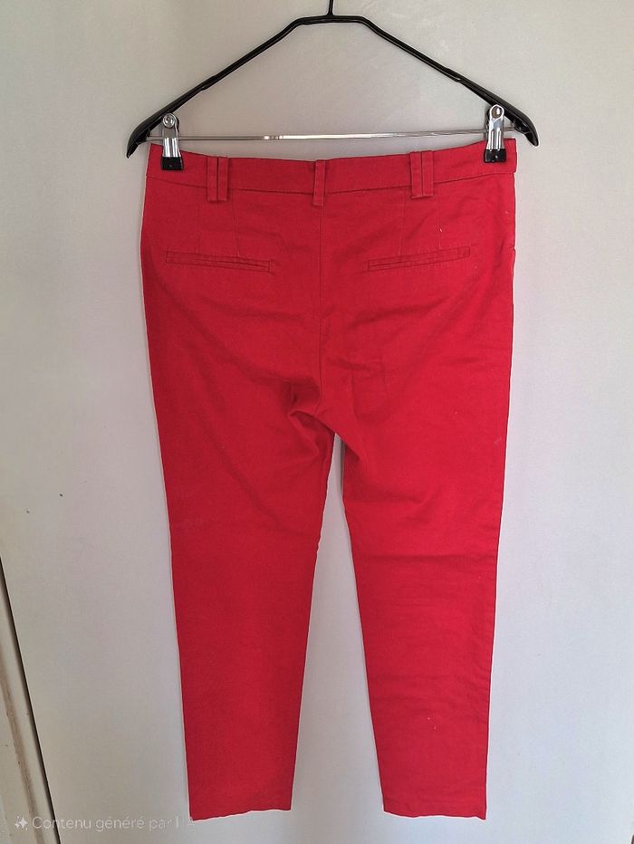 Pantalon femme mango rouge taille 38 - photo numéro 2
