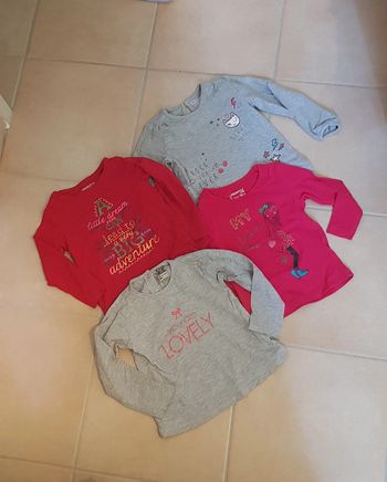 Lot quatre tshirts manches longues 2 ans