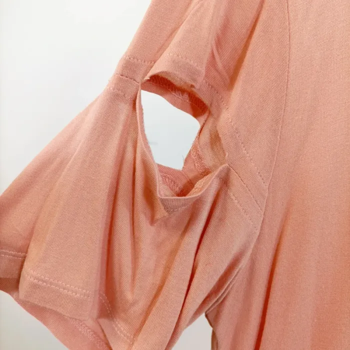 T-shirt rose femme Ckh fluide – imprimé You're wonderful, manches fendues, casual chic taille L A802 - photo numéro 5