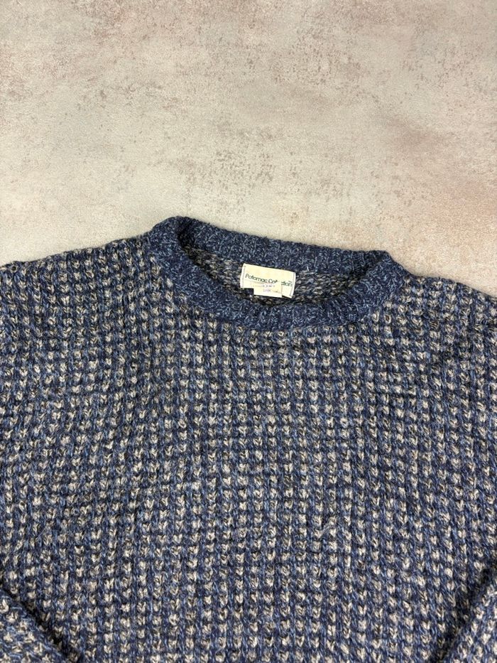 Pull en laine gris/bleu Vintage - photo numéro 5