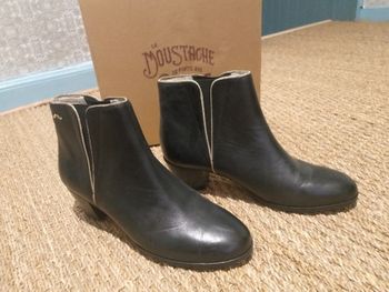 Bottines cuir noir M.  Moustache 41