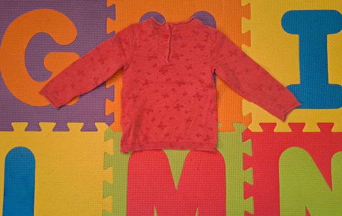 Pull rose papillons, orchestra, taille 6 mois (67 cm) - photo numéro 2