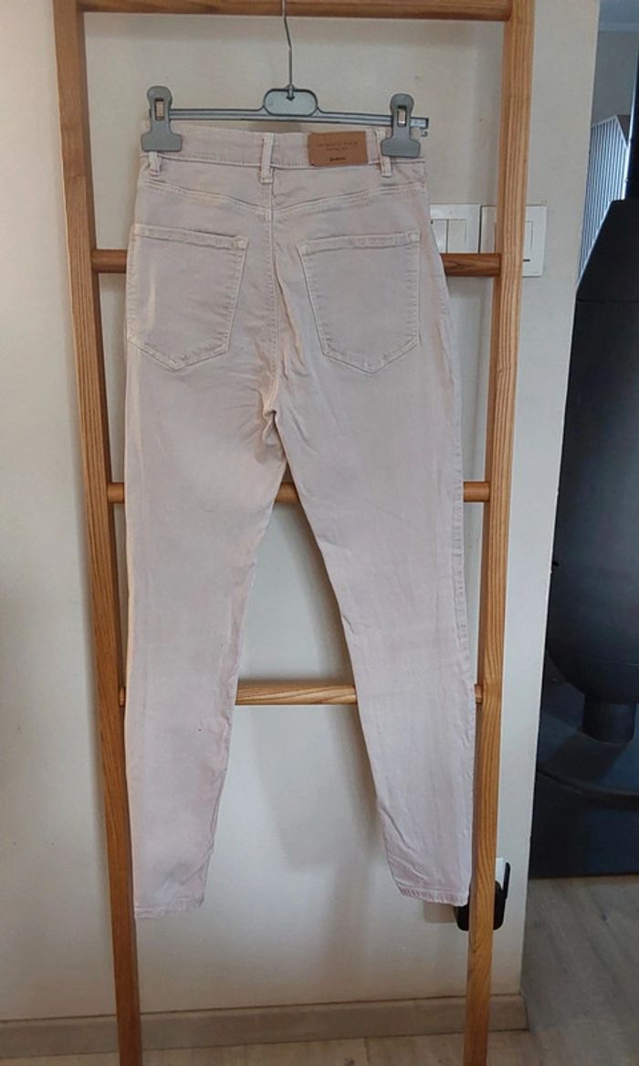 Pantalon jean beige Stradivarius T 34 - photo numéro 5