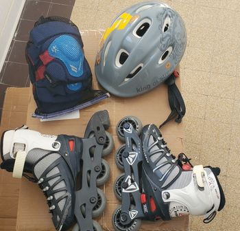 Rollers +casque+protections