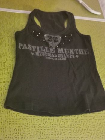 Tee shirt débardeur noir gris T. 36