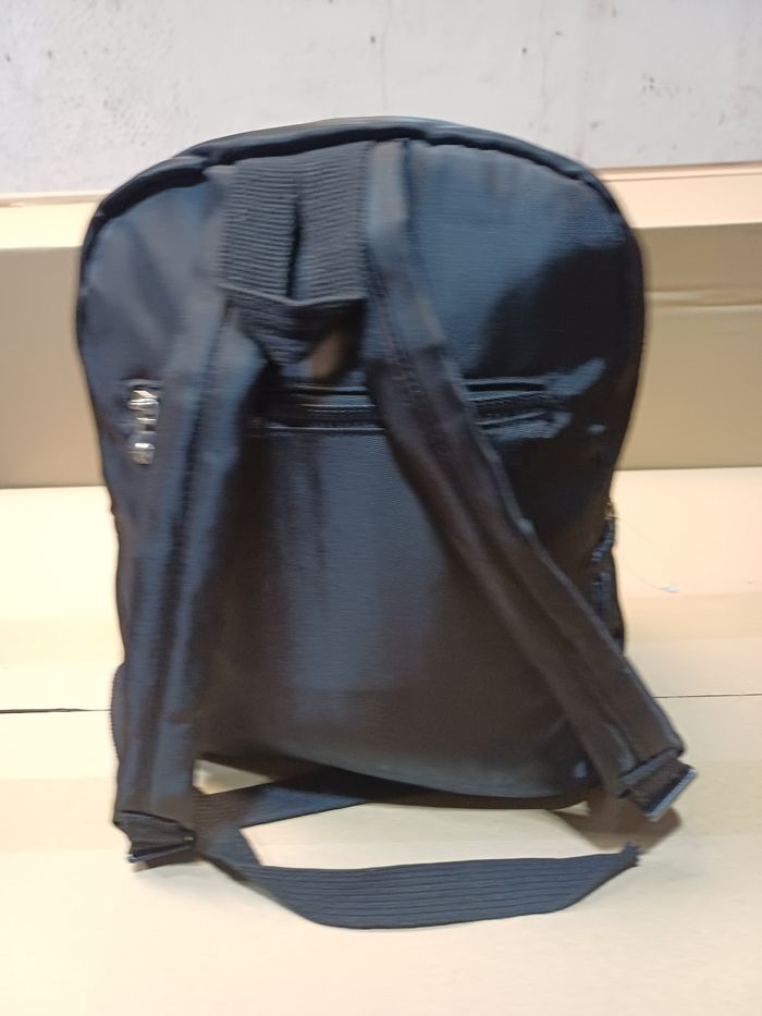 Sac à dos  noir en tissu satiné matelassé - photo numéro 6