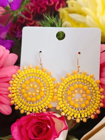 Boucles d'oreilles rondes jaune