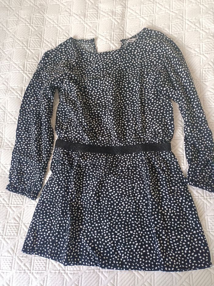 Robe noire à pois blanc Gémo T.8 ans