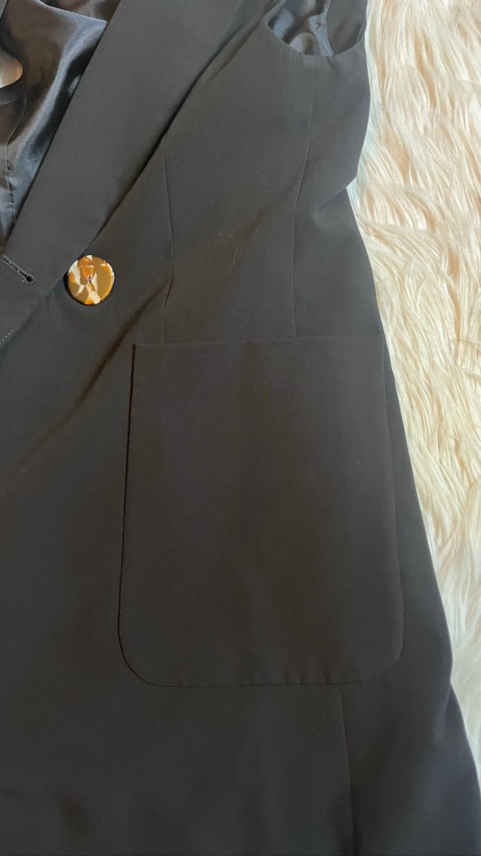 blazer long sans manches noir - photo numéro 4