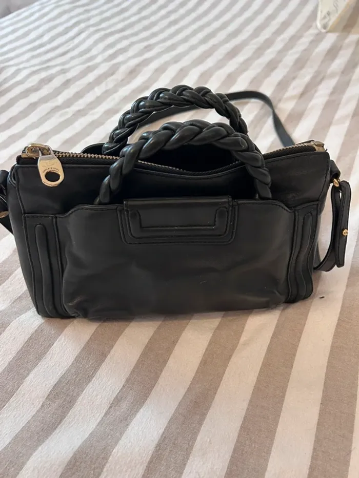 Sac noir Sonia Rykiel cuir noir - photo numéro 3