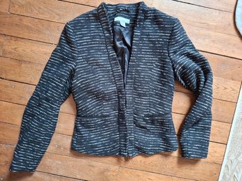 Veste blazernoire rayée cintrée h&m 36