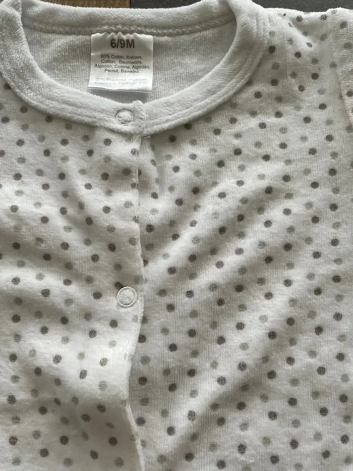 Pyjama blanc velours à pois - photo numéro 3
