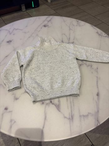 Pull col roulé gris garçon