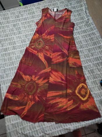 Robe longue marron orange Christine Laure taille 42