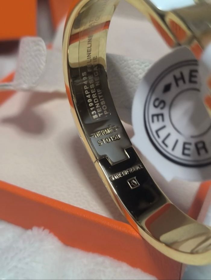 Bracelet Hermès « Clic H » Blanc • Taille 17 - photo numéro 2