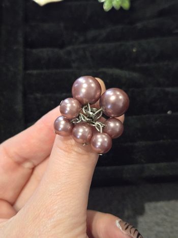 Bagues perles lilas