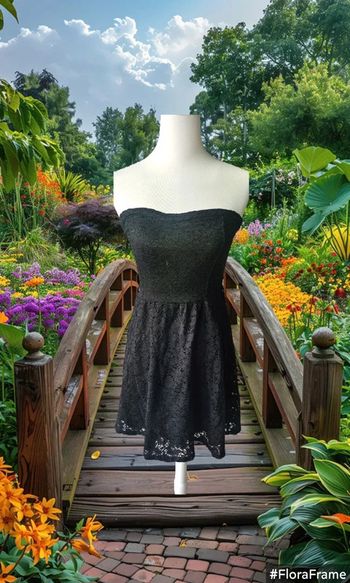 Robe bustier noire avec dentelle, Cache cache, taille 38
