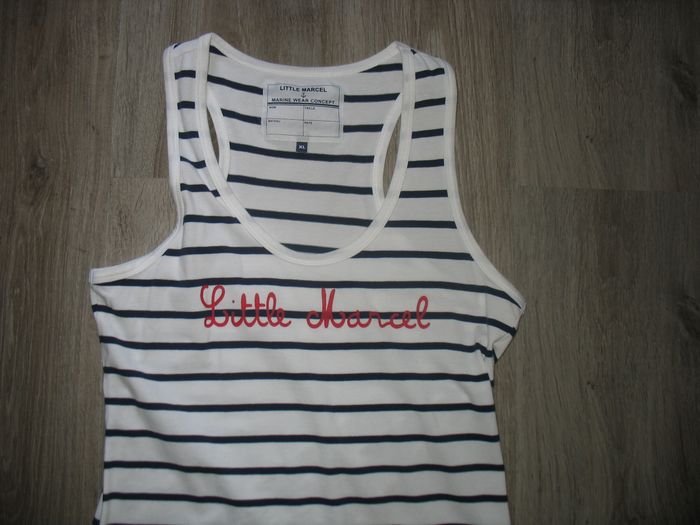 ROBE SM BLANCHE RAYÉ MARINE "LITTLE MARCEL" - TAILLE XL - n°02 - photo numéro 4