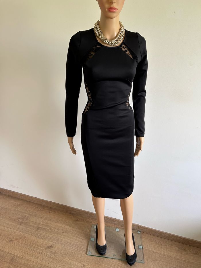 Robe noire mi longue neuve avec dentelle Chic by Lirette taille S - photo numéro 3