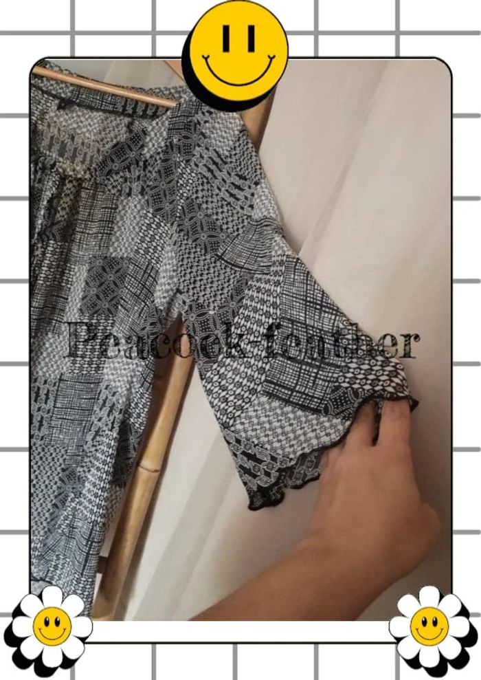 Blouse transparente noire blanche 3/4 T5 - photo numéro 8
