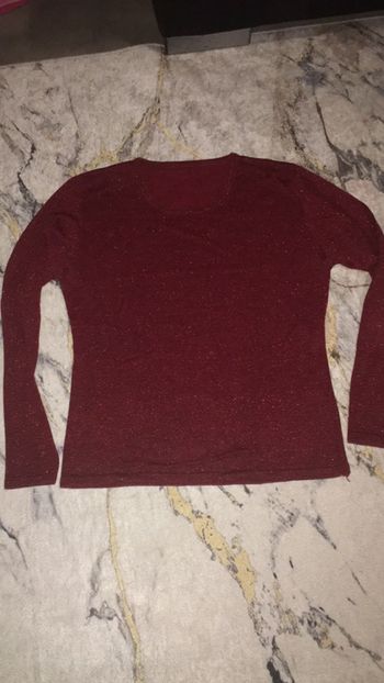 Pull bordeaux paillettes